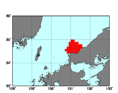 山口県沿岸北部(601)の海域範囲の図