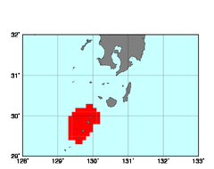 トカラ列島沿岸北部(615)の海域範囲の図