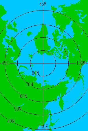 北極域の海氷解析に使用した地図