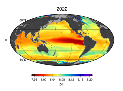 表面海水中のpHの長期変化