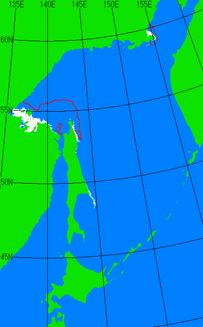 オホーツク海の海氷分布平年比較図