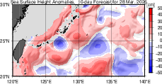 海面高度偏差 10日先