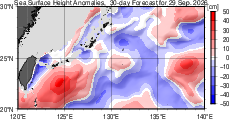 海面高度偏差 30日先