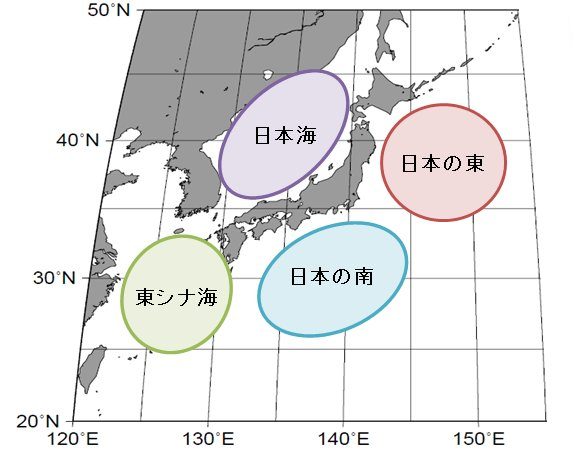 海洋気象ブイの放流海域