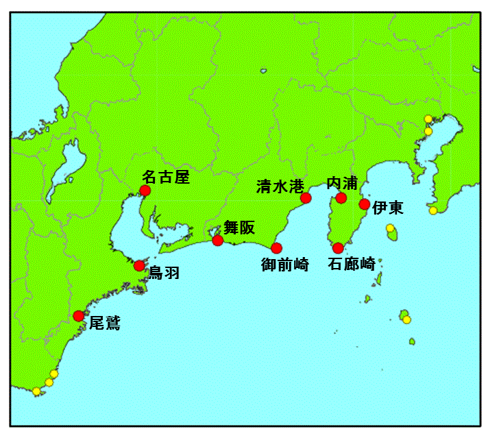 気象庁 潮汐 海面水位のデータ 歴史的潮位資料 東海地方