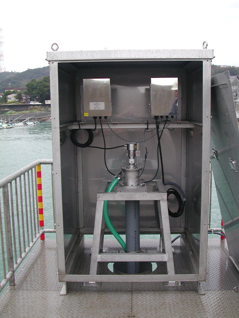 検潮儀(フロート式) 津波観測計(音波式) 津波観測計(音波管式) 検潮儀(音波管式)