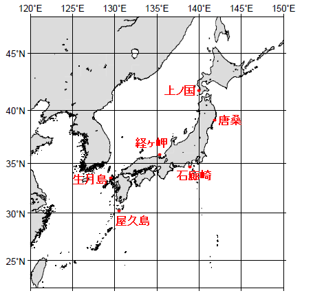 沿岸波浪計の設置箇所