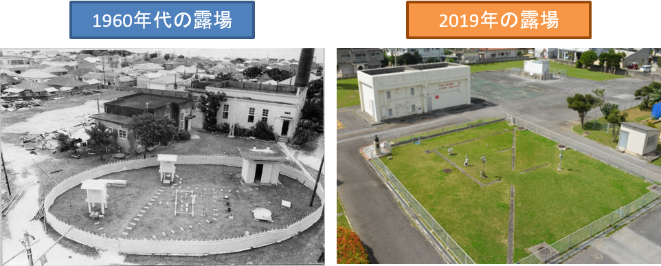 1960年代の露場と2019年の露場の比較