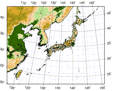 MSM(5km解像度)の領域