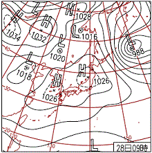 2013年10月28日の天気図