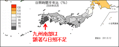 2006年5月の降水量平年比