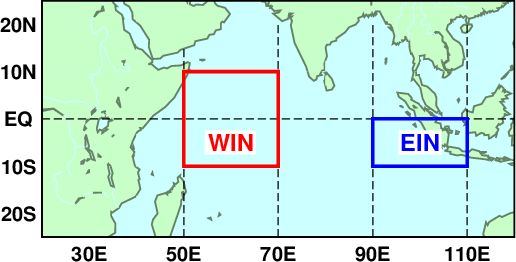 ダイポールモード指数を計算するための海域