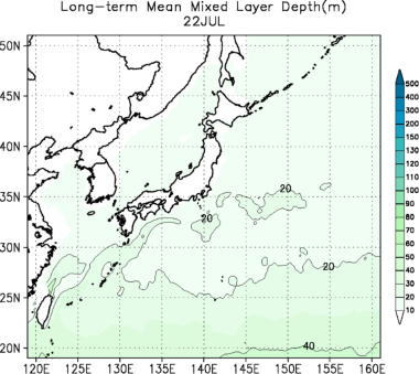夏季表層混合層分布