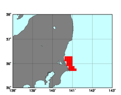 茨城県南部沿岸(138)の海域範囲の図