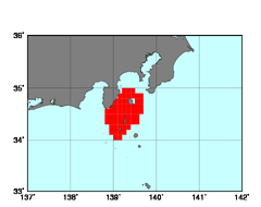 伊豆諸島北部沿岸(307)の海域範囲の図