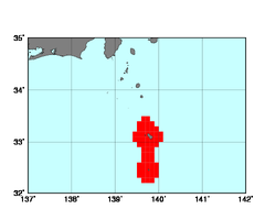八丈島沿岸(309)の海域範囲の図