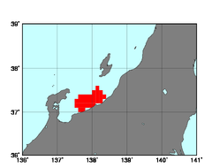 上越沿岸(317)の海域範囲の図
