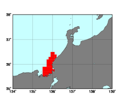 福井県沿岸(321)の海域範囲の図