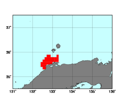 島根県東部沿岸(506)の海域範囲の図