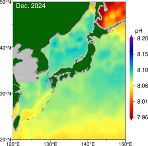日本近海のpH分布図