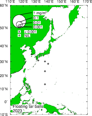 2023年のタールボール密度