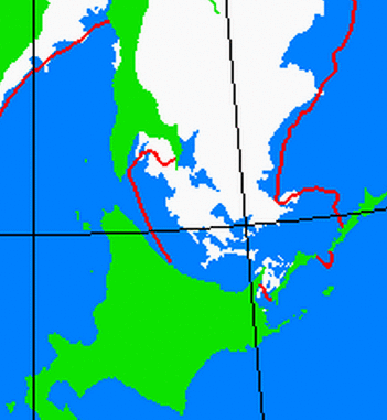 海氷分布図（北海道周辺）