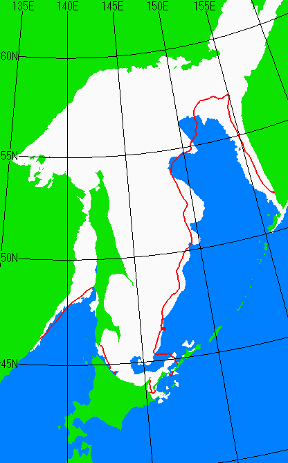 2月25日の海氷分布図