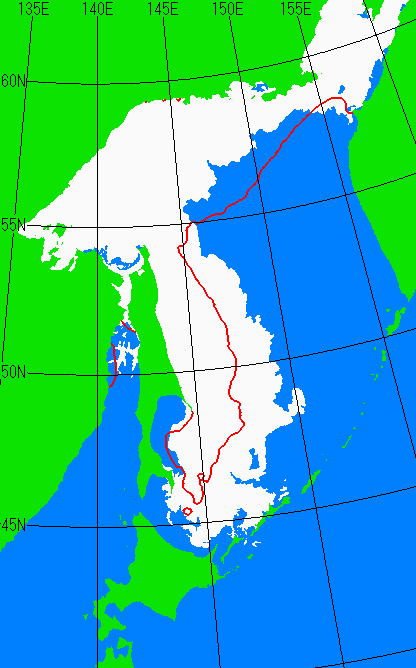4月15日の海氷分布図