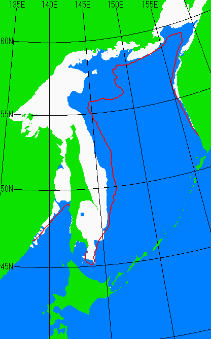 1月15日の海氷分布図