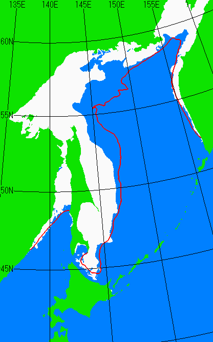 1月20日の海氷分布図