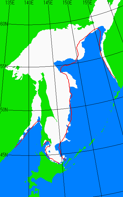 海氷分布図（オホーツク海全体）