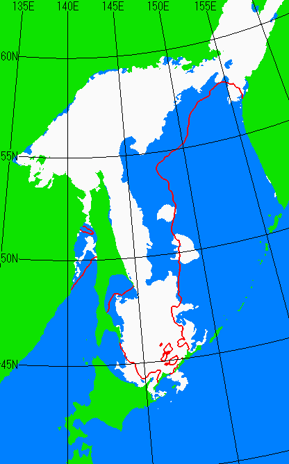 3月31日の海氷分布図