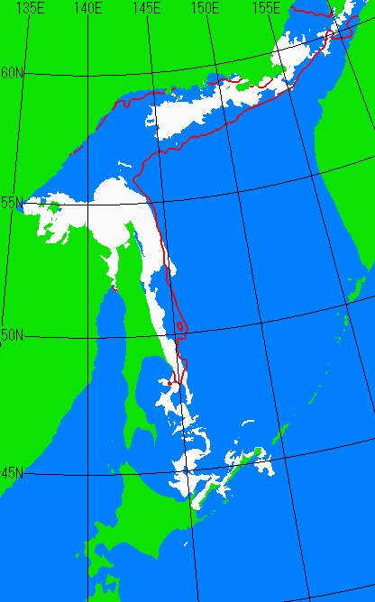 海氷分布図（オホーツク海全体）