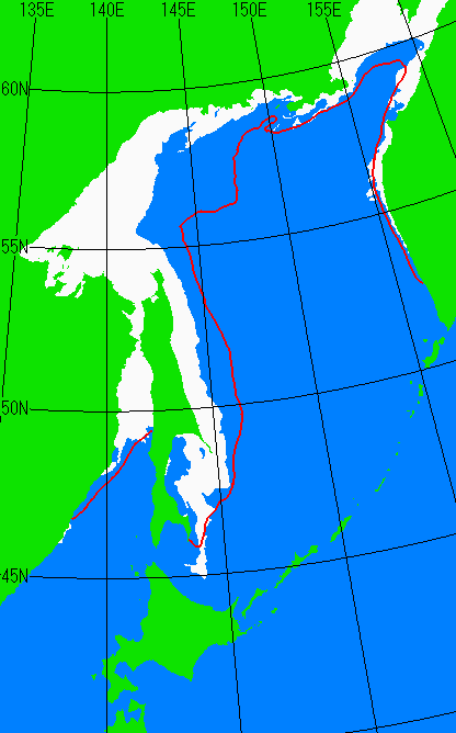 1月10日の海氷分布図