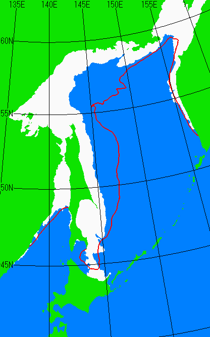 1月20日の海氷分布図