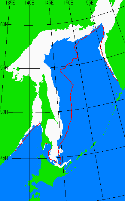 1月25日の海氷分布図