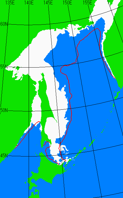 海氷分布図（オホーツク海全体）