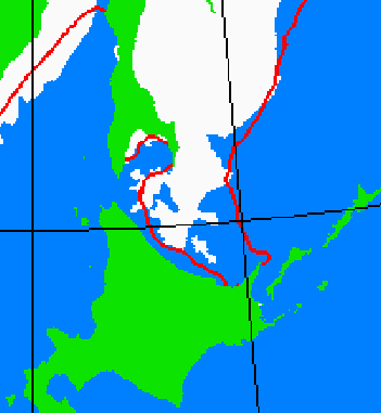 海氷分布図（北海道周辺）