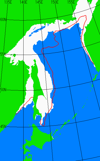 1月15日の海氷分布図