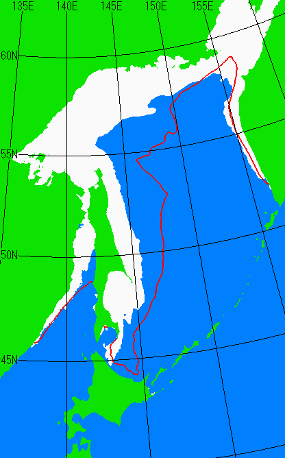 1月25日の海氷分布図