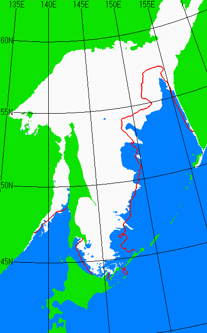 3月10日の海氷分布図