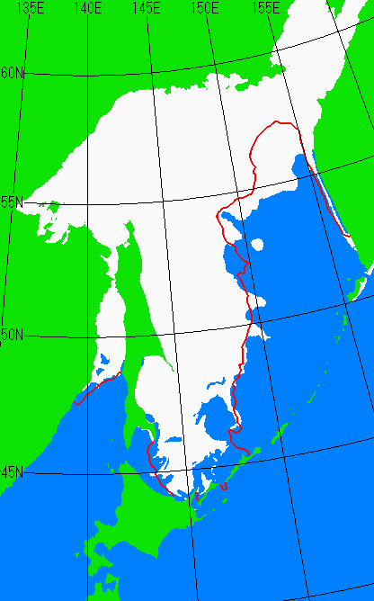 3月15日の海氷分布図