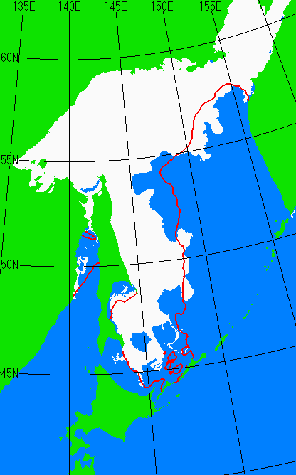 海氷分布図（オホーツク海全体）