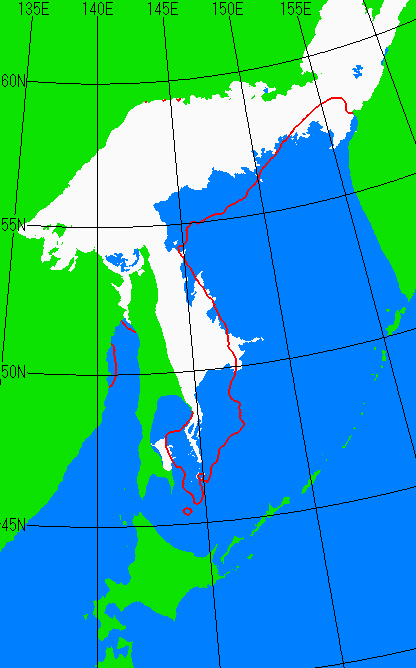 4月15日の海氷分布図