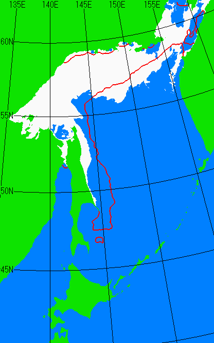 4月25日の海氷分布図