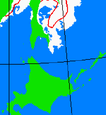 海氷分布図（北海道周辺）