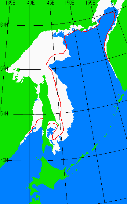 海氷分布図（オホーツク海全体）