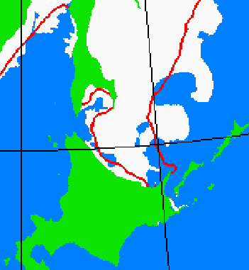 海氷分布図（北海道周辺）