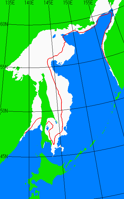 1月5日の海氷分布図