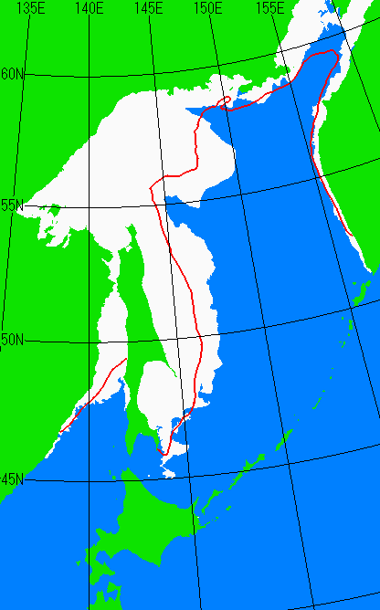 1月10日の海氷分布図